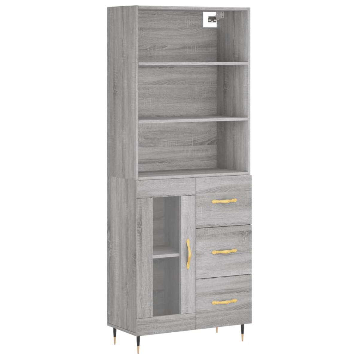 vidaXL Ντουλάπι Γκρι Sonoma 69,5 x 34 x 180 εκ. Επεξεργασμένο Ξύλο