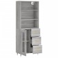vidaXL Ντουλάπι Γκρι Sonoma 69,5 x 34 x 180 εκ. Επεξεργασμένο Ξύλο