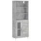 vidaXL Ντουλάπι Γκρι Σκυροδέματος 69,5x34x180 εκ. Επεξεργασμένο Ξύλο