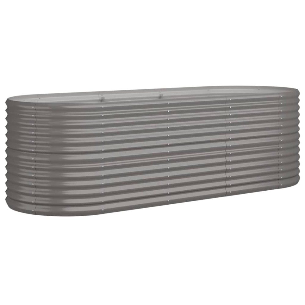 vidaXL Ζαρντινιέρα Γκρι 224x80x68 εκ. Γαλβανισμένος χάλυβας