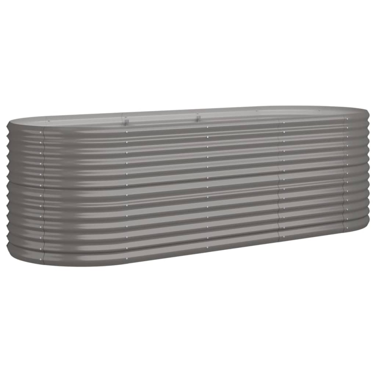 vidaXL Ζαρντινιέρα Γκρι 224x80x68 εκ. Ατσάλι με Ηλεκτρ. Βαφή Πούδρας