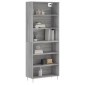 vidaXL Ντουλάπι Γκρι Σκυροδέματος 69,5x32,5x180 εκ. Επεξεργασμένο Ξύλο