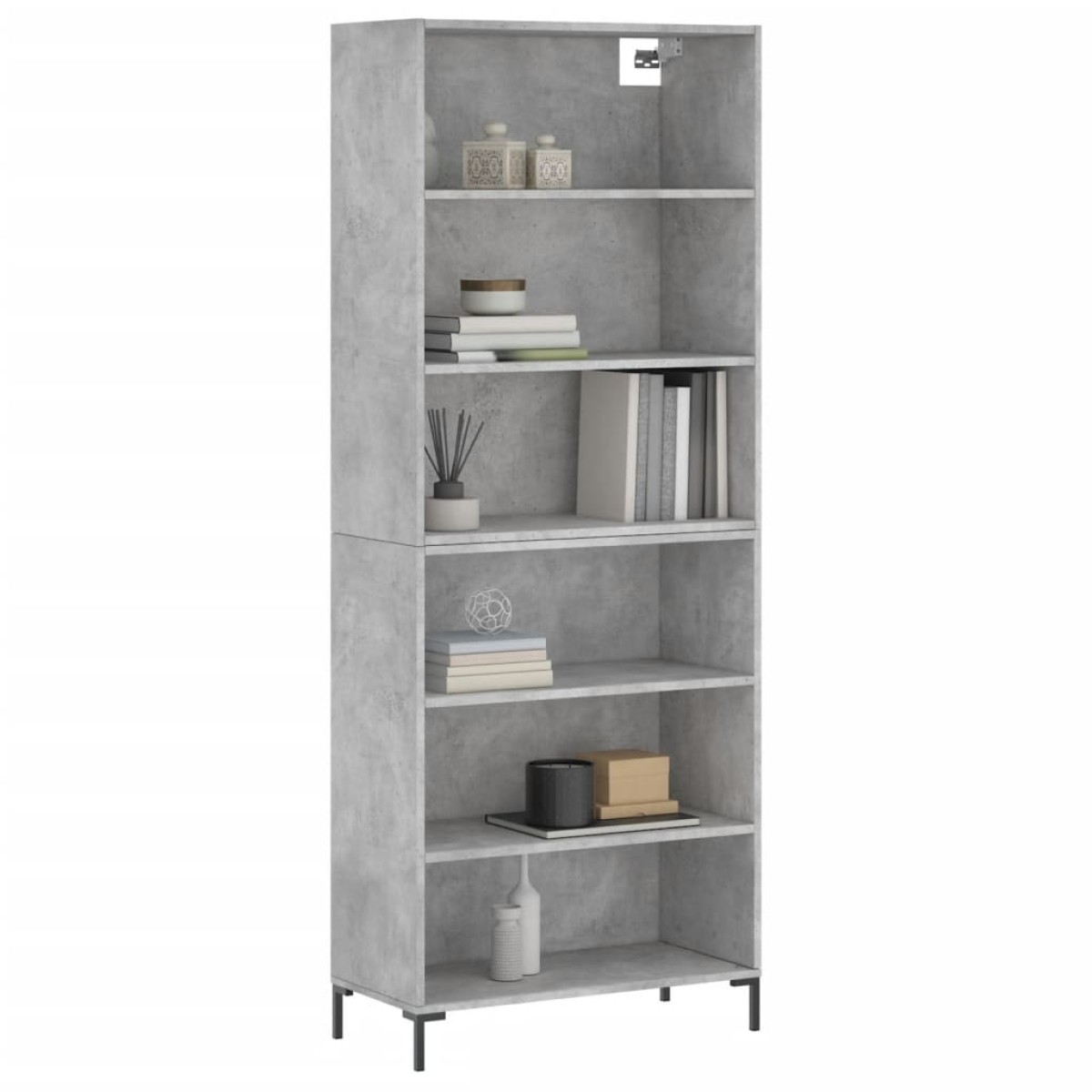 vidaXL Ντουλάπι Γκρι Σκυροδέματος 69,5x32,5x180 εκ. Επεξεργασμένο Ξύλο