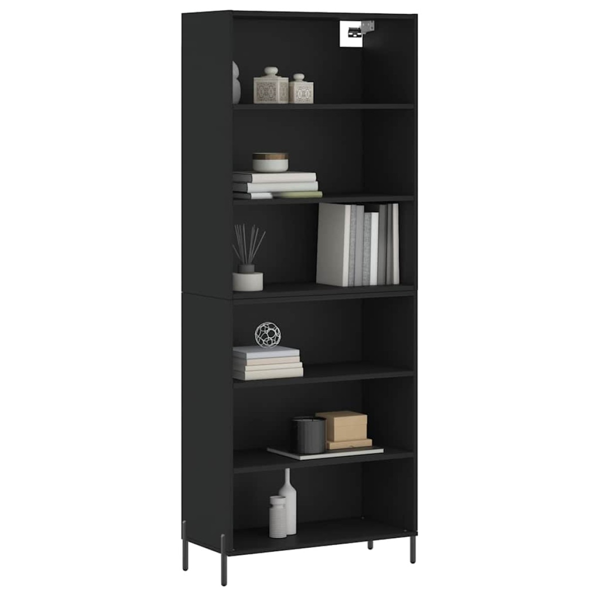 vidaXL Ντουλάπι Μαύρο 69,5x32,5x180 εκ. Επεξεργασμένο Ξύλο