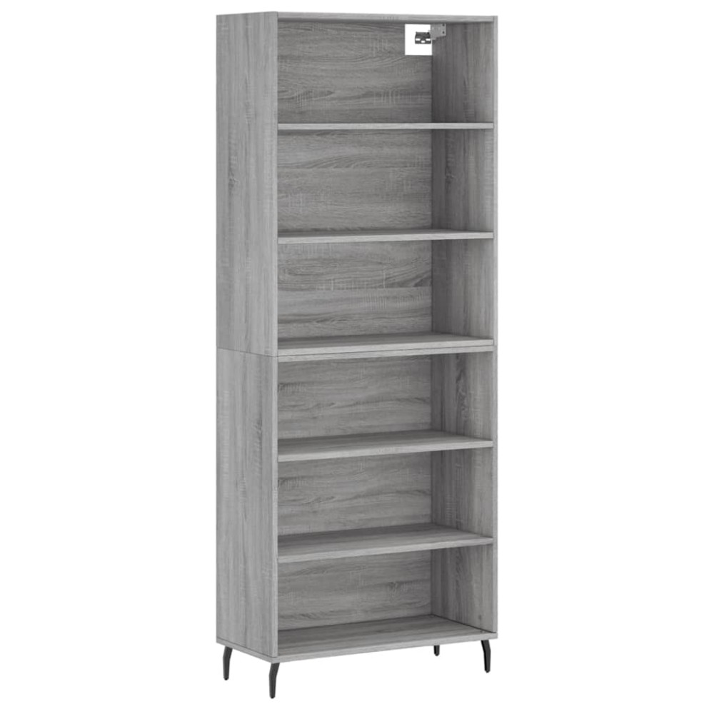 vidaXL Ντουλάπι Sonoma Γκρι 69,5x32,5x180 εκ. Επεξεργασμένο Ξύλο