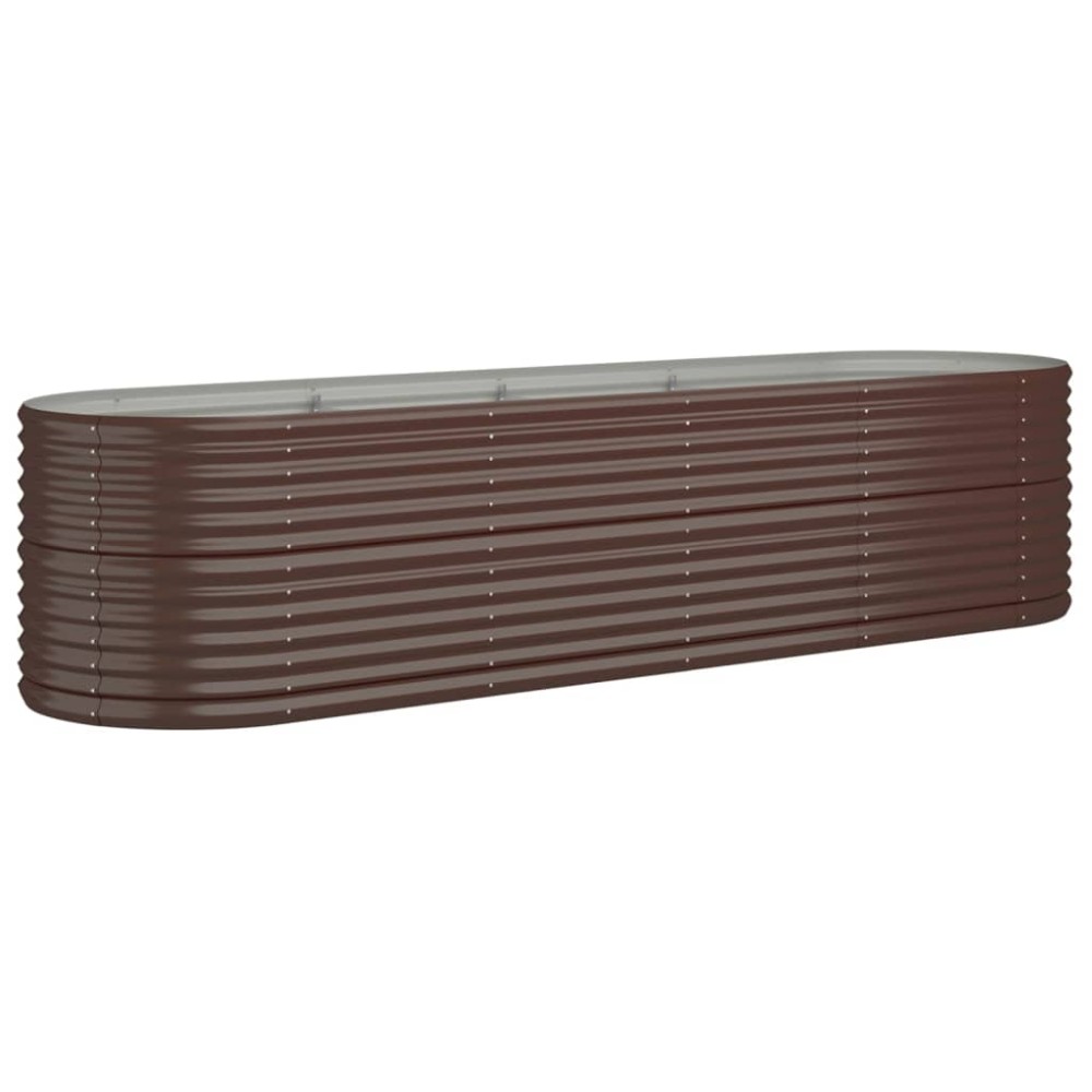 vidaXL Ζαρντινιέρα Καφέ 296x80x68 εκ. Γαλβανισμένος χάλυβας