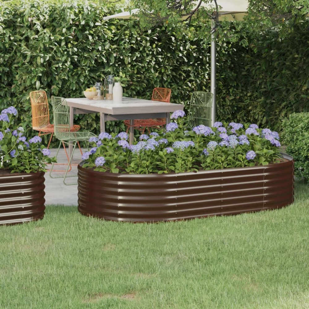 vidaXL Ζαρντινιέρα Καφέ 175x100x36 εκ. Γαλβανισμένος χάλυβας