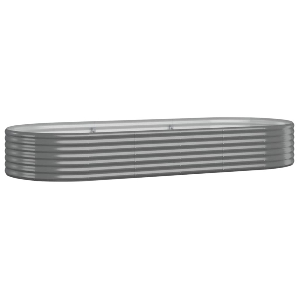 vidaXL Ζαρντινιέρα Γκρι 249x100x36 εκ. Γαλβανισμένος χάλυβας