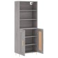 vidaXL Ντουλάπι Γκρι Sonoma 69,5 x 34 x 180 εκ. Επεξεργασμένο Ξύλο