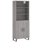 vidaXL Ντουλάπι Γκρι Sonoma 69,5 x 34 x 180 εκ. Επεξεργασμένο Ξύλο