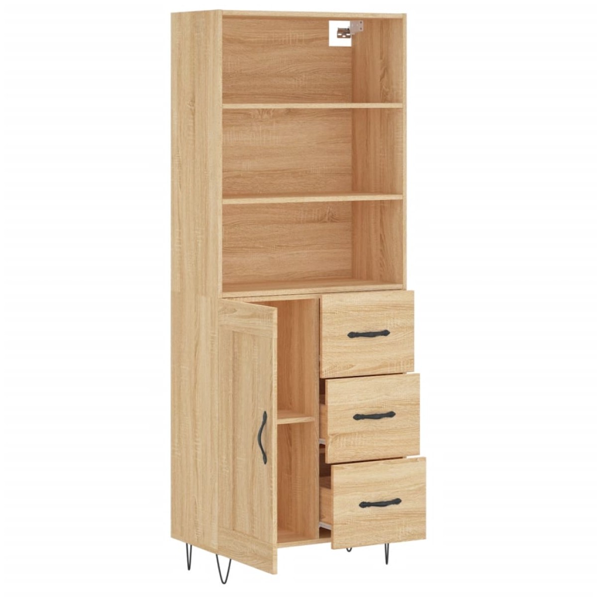 vidaXL Ντουλάπι Sonoma δρυς 69,5 x 34 x 180 εκ. από Επεξεργασμένο Ξύλο