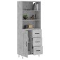 vidaXL Ντουλάπι Γκρι Σκυροδέματος 69,5x34x180 εκ. Επεξεργασμένο Ξύλο