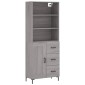 vidaXL Ντουλάπι Γκρι Sonoma 69,5 x 34 x 180 εκ. Επεξεργασμένο Ξύλο