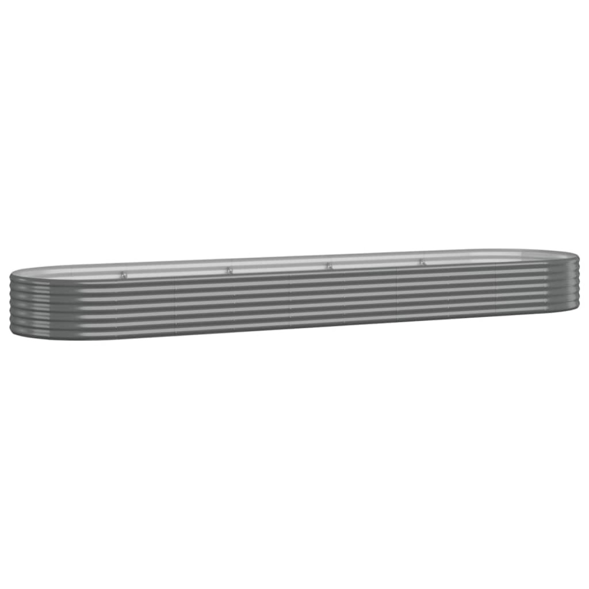vidaXL Ζαρντινιέρα Γκρι 396x100x36 εκ. Ατσάλι με Ηλεκτρ. Βαφή Πούδρας