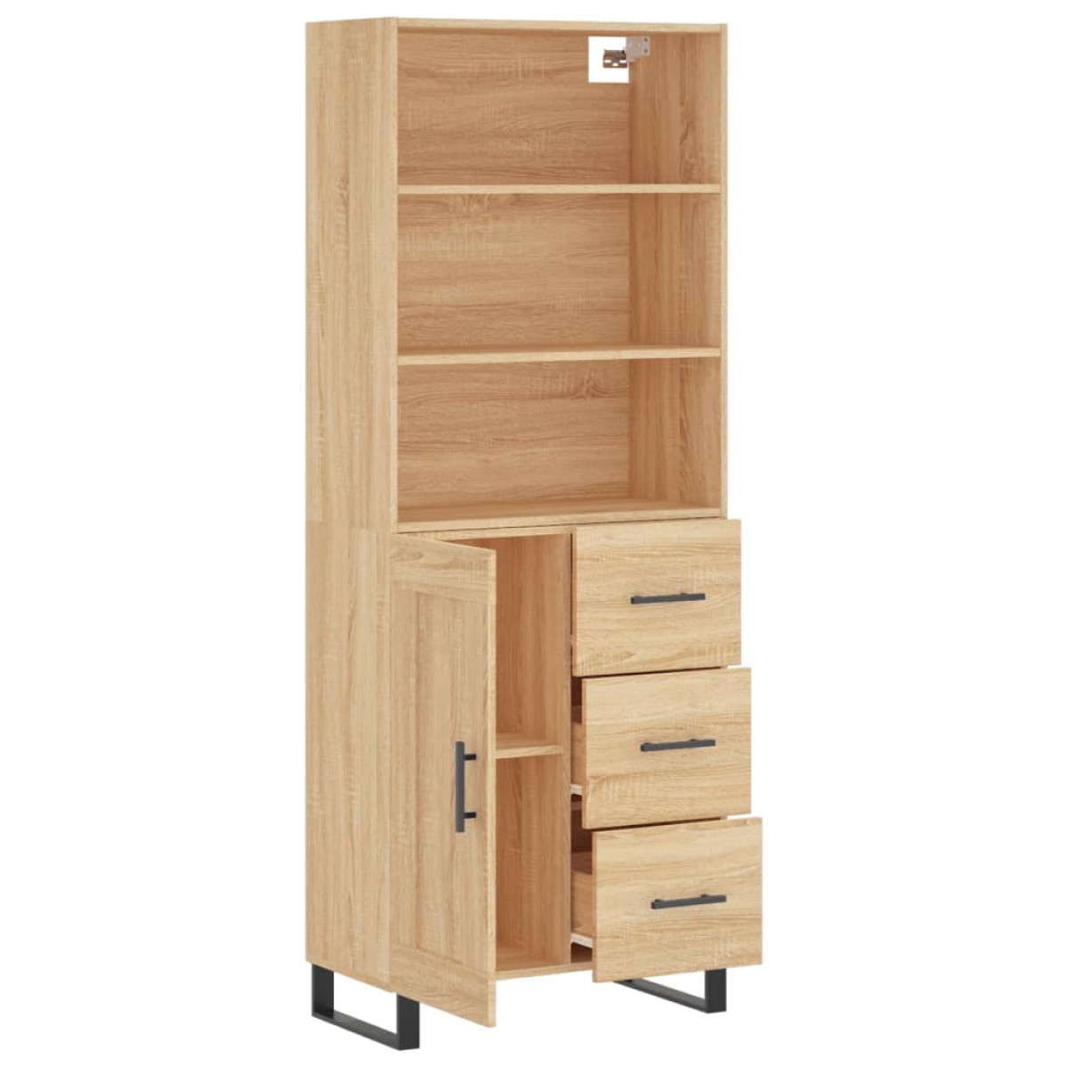 vidaXL Ντουλάπι Sonoma δρυς 69,5 x 34 x 180 εκ. από Επεξεργασμένο Ξύλο