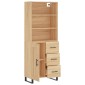 vidaXL Ντουλάπι Sonoma δρυς 69,5 x 34 x 180 εκ. από Επεξεργασμένο Ξύλο