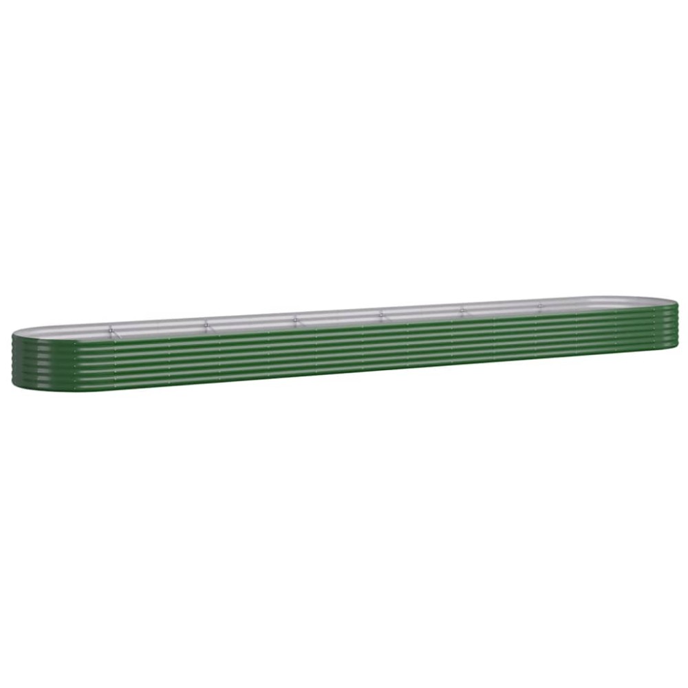 vidaXL Ζαρντινιέρα Πράσινη 544x100x36 εκ. Γαλβανισμένος χάλυβας Πούδρας