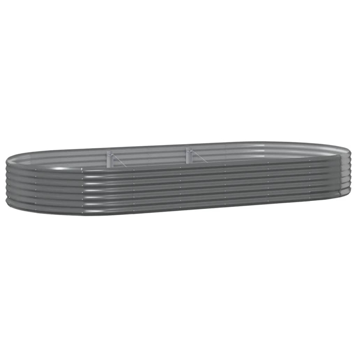 vidaXL Ζαρντινιέρα Γκρι 296x140x36 εκ. Ατσάλι με Ηλεκτρ. Βαφή Πούδρας