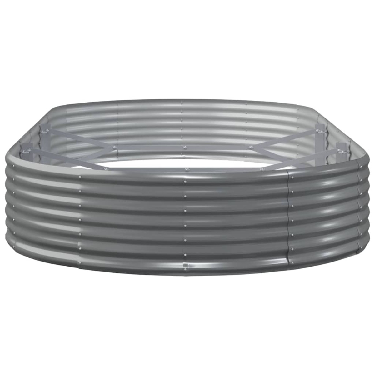 vidaXL Ζαρντινιέρα Γκρι 296x140x36 εκ. Ατσάλι με Ηλεκτρ. Βαφή Πούδρας
