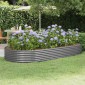 vidaXL Ζαρντινιέρα Γκρι 296x140x36 εκ. Ατσάλι με Ηλεκτρ. Βαφή Πούδρας