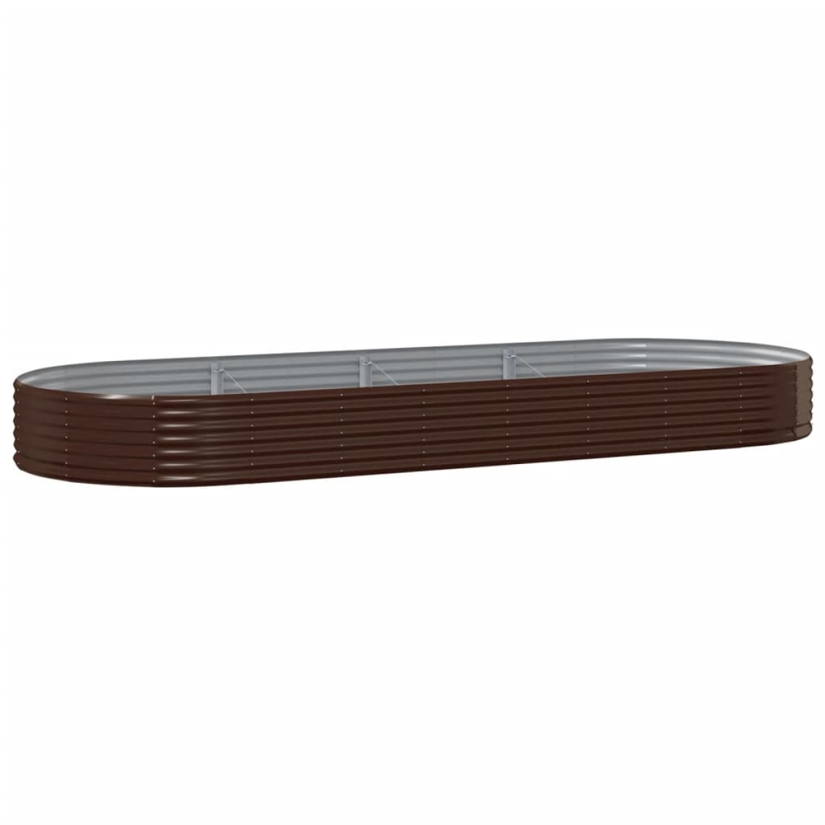 vidaXL Ζαρντινιέρα Καφέ 373x140x36 εκ. Ατσάλι με Ηλεκτρ. Βαφή Πούδρας