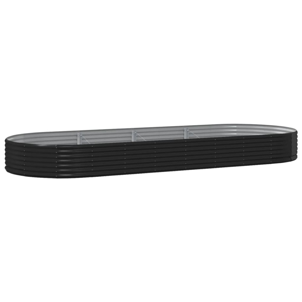 vidaXL Ζαρντινιέρα Ανθρακί 373x140x36εκ Γαλβανισμένος χάλυβας