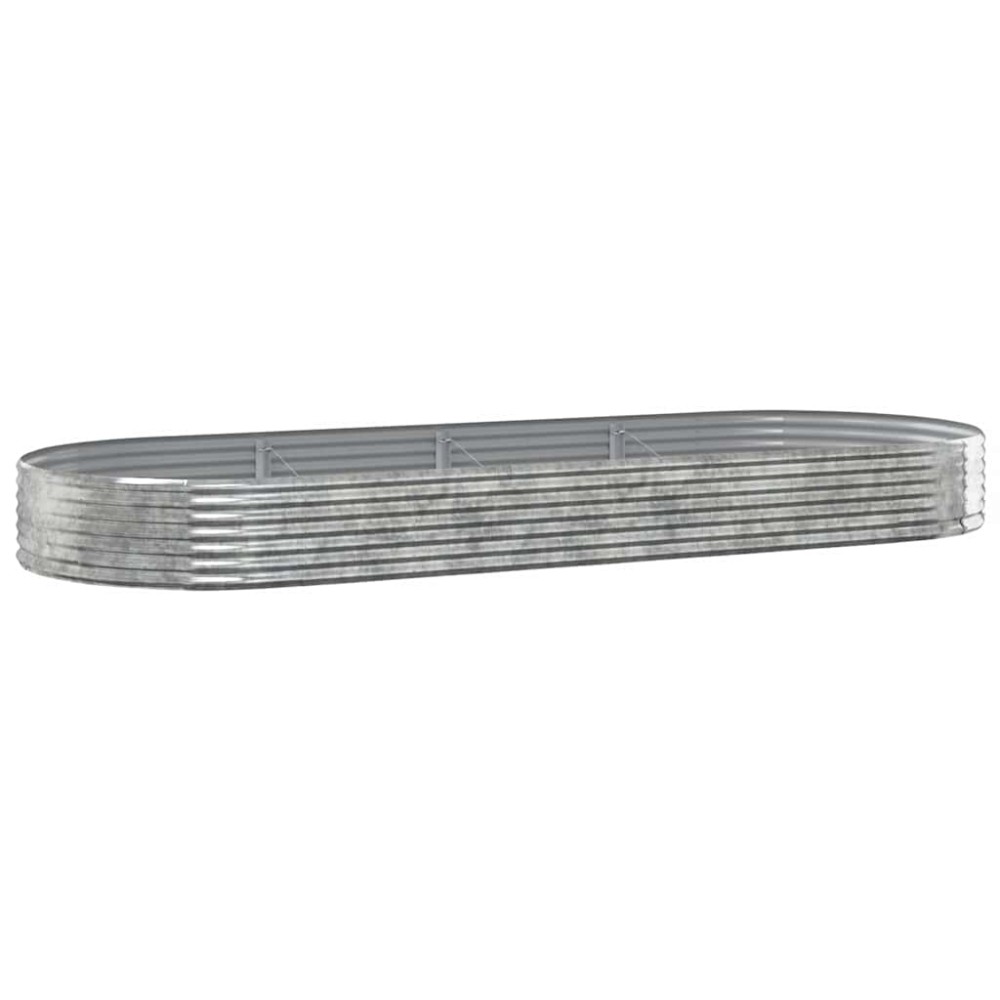 vidaXL Ζαρντινιέρα Ασημί 373x140x36 εκ. Γαλβανισμένος χάλυβας