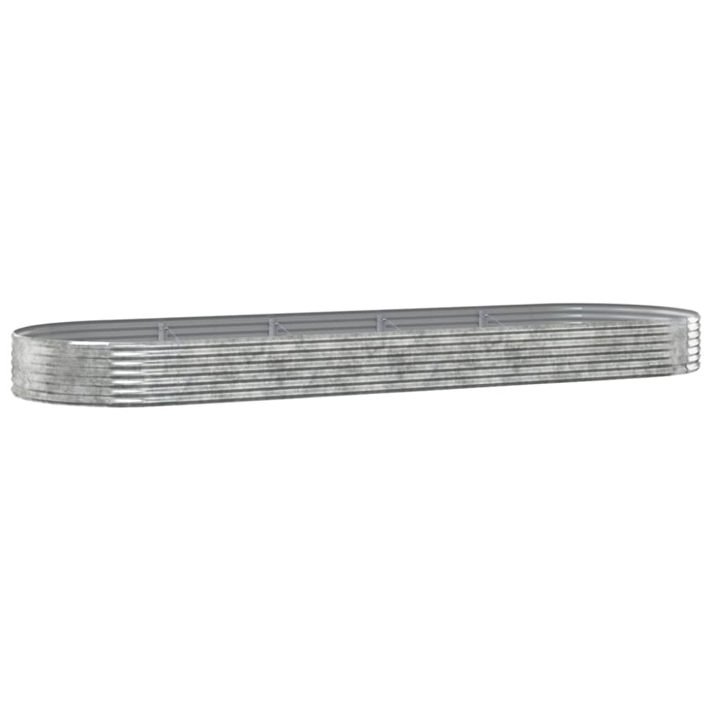 vidaXL Ζαρντινιέρα Ασημί 450x140x36 εκ. Γαλβανισμένος χάλυβας