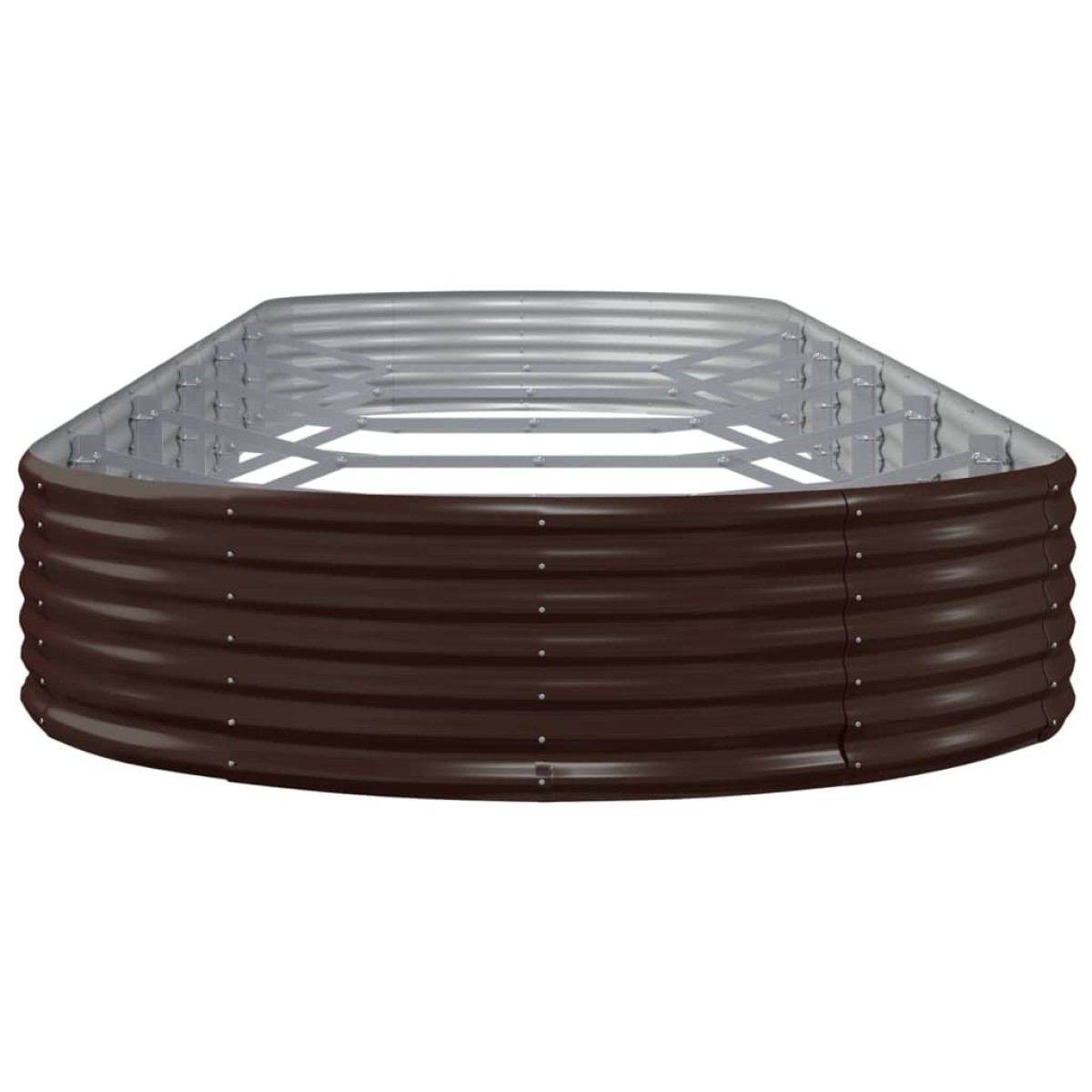 vidaXL Ζαρντινιέρα Καφέ 523x140x36 εκ. Ατσάλι με Ηλεκτρ. Βαφή Πούδρας
