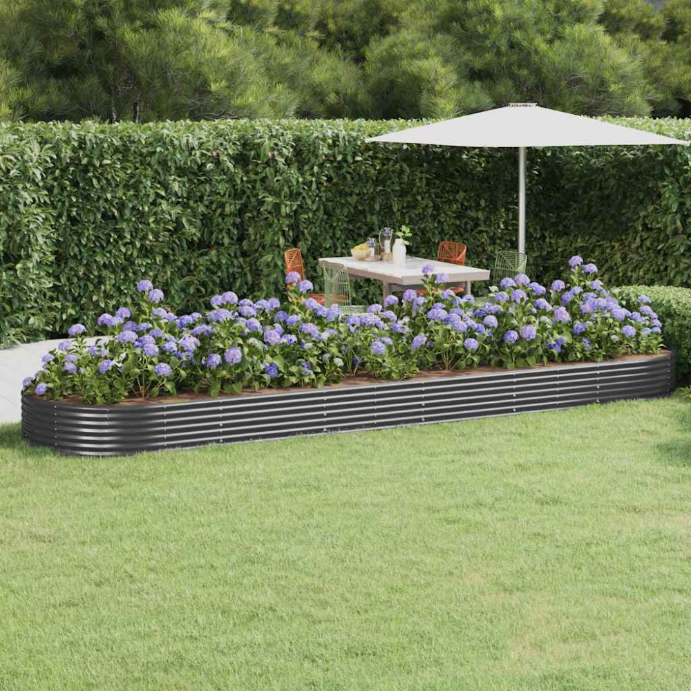 vidaXL Ζαρντινιέρα Ανθρακί 523x140x36εκ Γαλβανισμένος χάλυβας