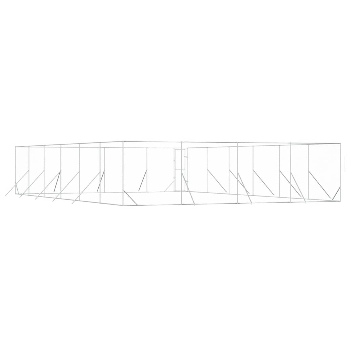 vidaXL Κλουβί Σκύλου Εξωτερ. Χώρου Ασημί 8x12x2 μ. από Γαλβαν. Ατσάλι
