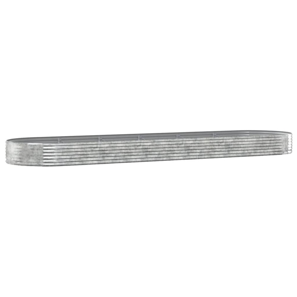 vidaXL Ζαρντινιέρα Ασημί 523x140x36 εκ. Γαλβανισμένος χάλυβας