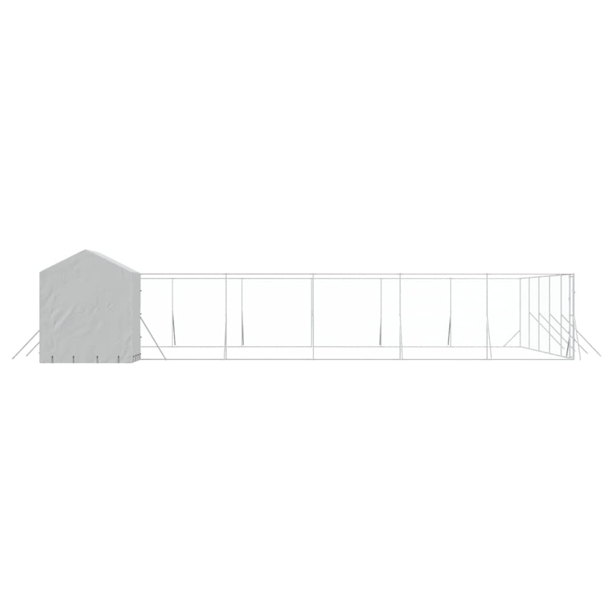 vidaXL Κλουβί Σκύλου Εξ. Χώρου με Οροφή Ασημί 12x12x2,5 μ Γαλβ. Ατσάλι