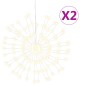 vidaXL Φωτάκια Χριστουγεννιάτικα 2 Τεμ. 140 LED Θερμό Λευκό 17 εκ.
