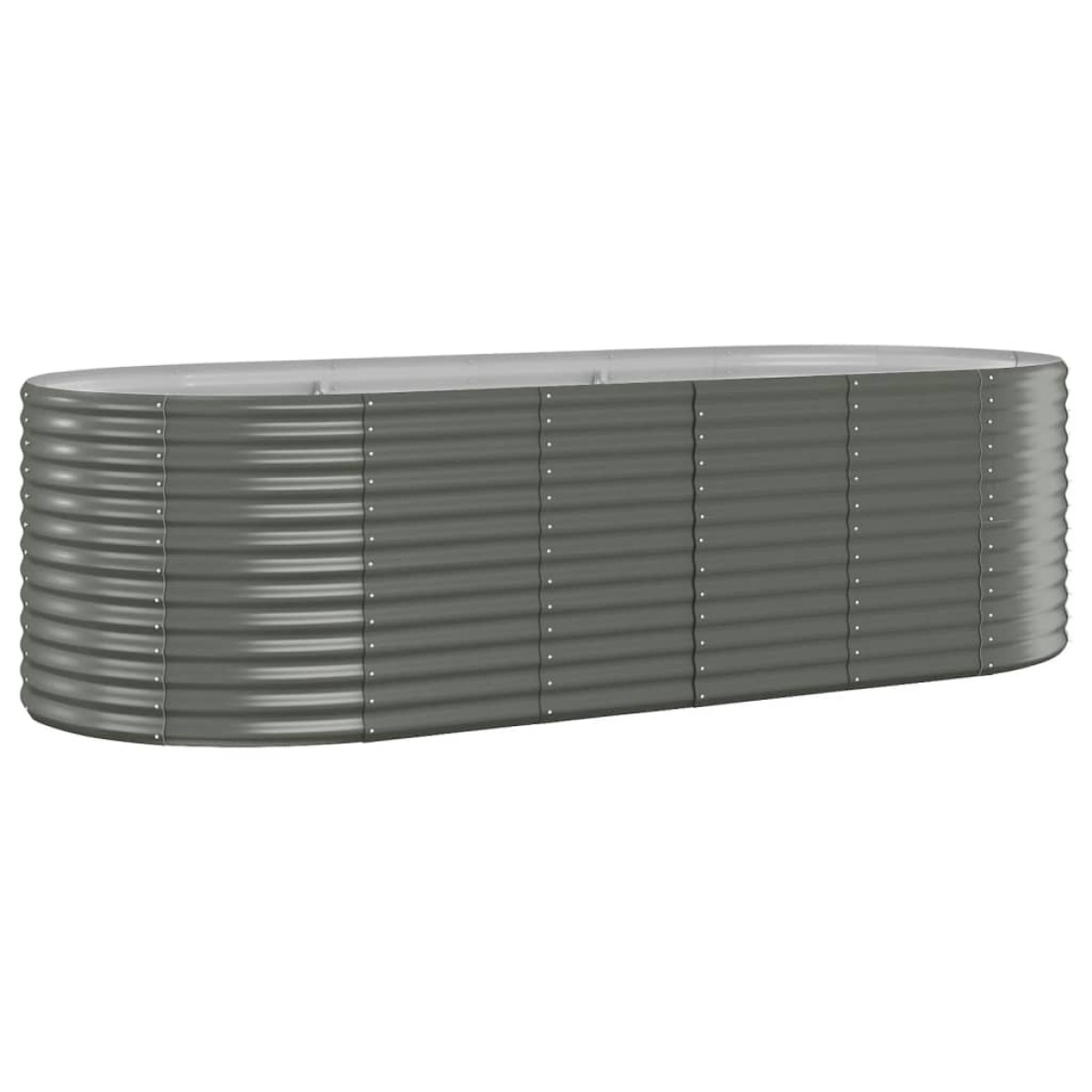 vidaXL Ζαρντινιέρα Γκρι 249x100x68 εκ. Ατσάλι με Ηλεκτρ. Βαφή Πούδρας