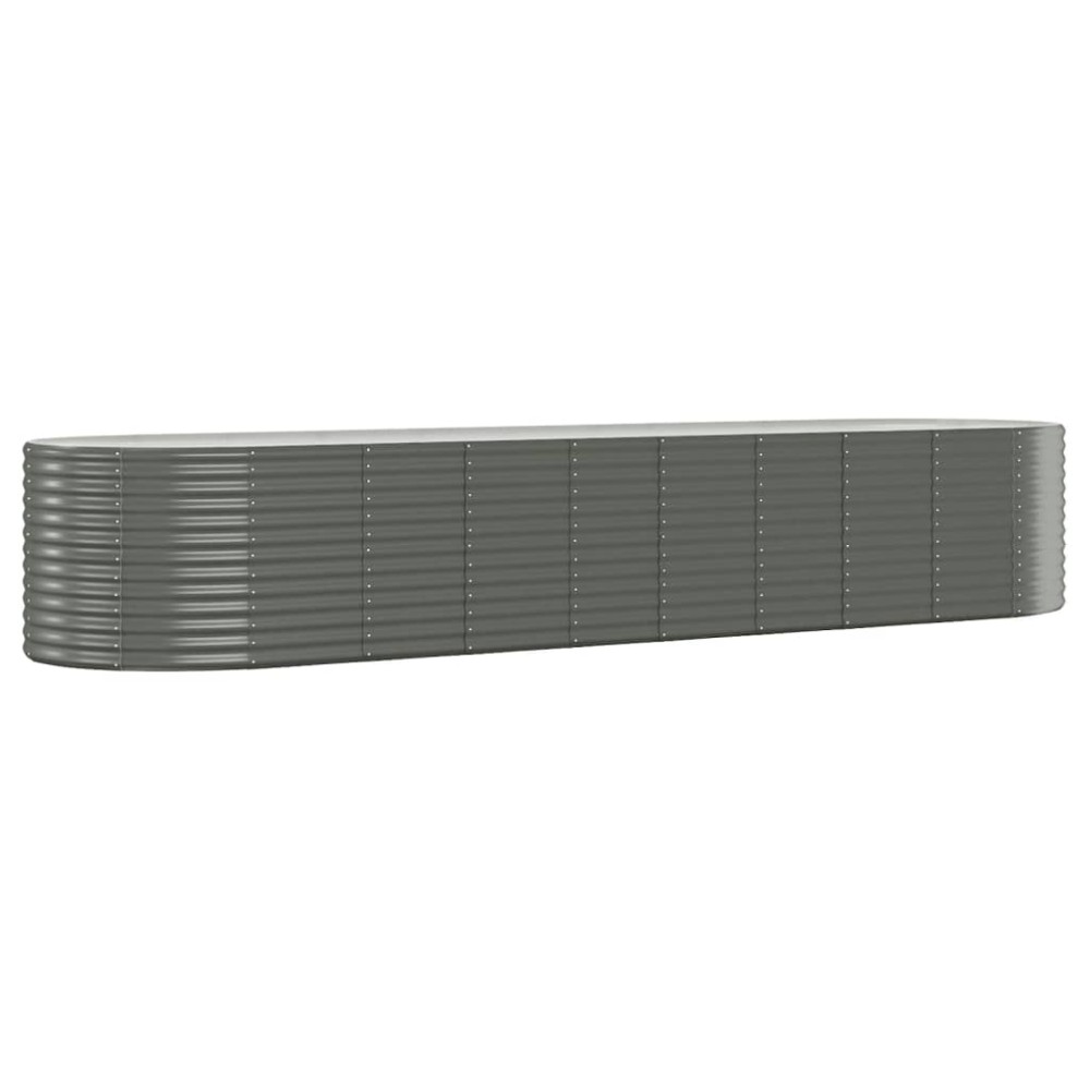 vidaXL Ζαρντινιέρα Γκρι 396x100x68 εκ. Γαλβανισμένος χάλυβας