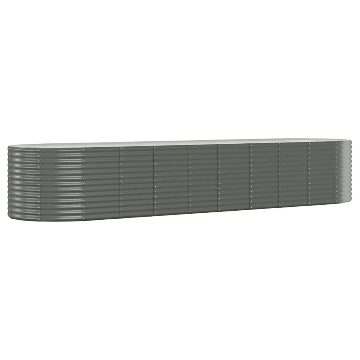 vidaXL Ζαρντινιέρα Γκρι 396x100x68 εκ. Ατσάλι με Ηλεκτρ. Βαφή Πούδρας