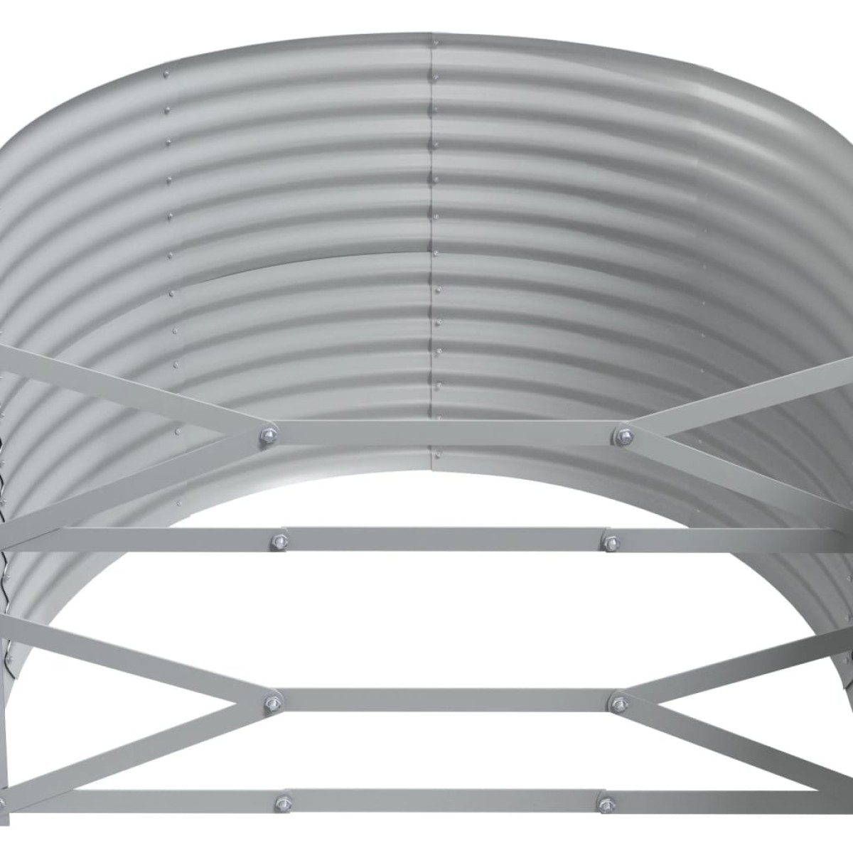 vidaXL Ζαρντινιέρα Γκρι 396x100x68 εκ. Ατσάλι με Ηλεκτρ. Βαφή Πούδρας