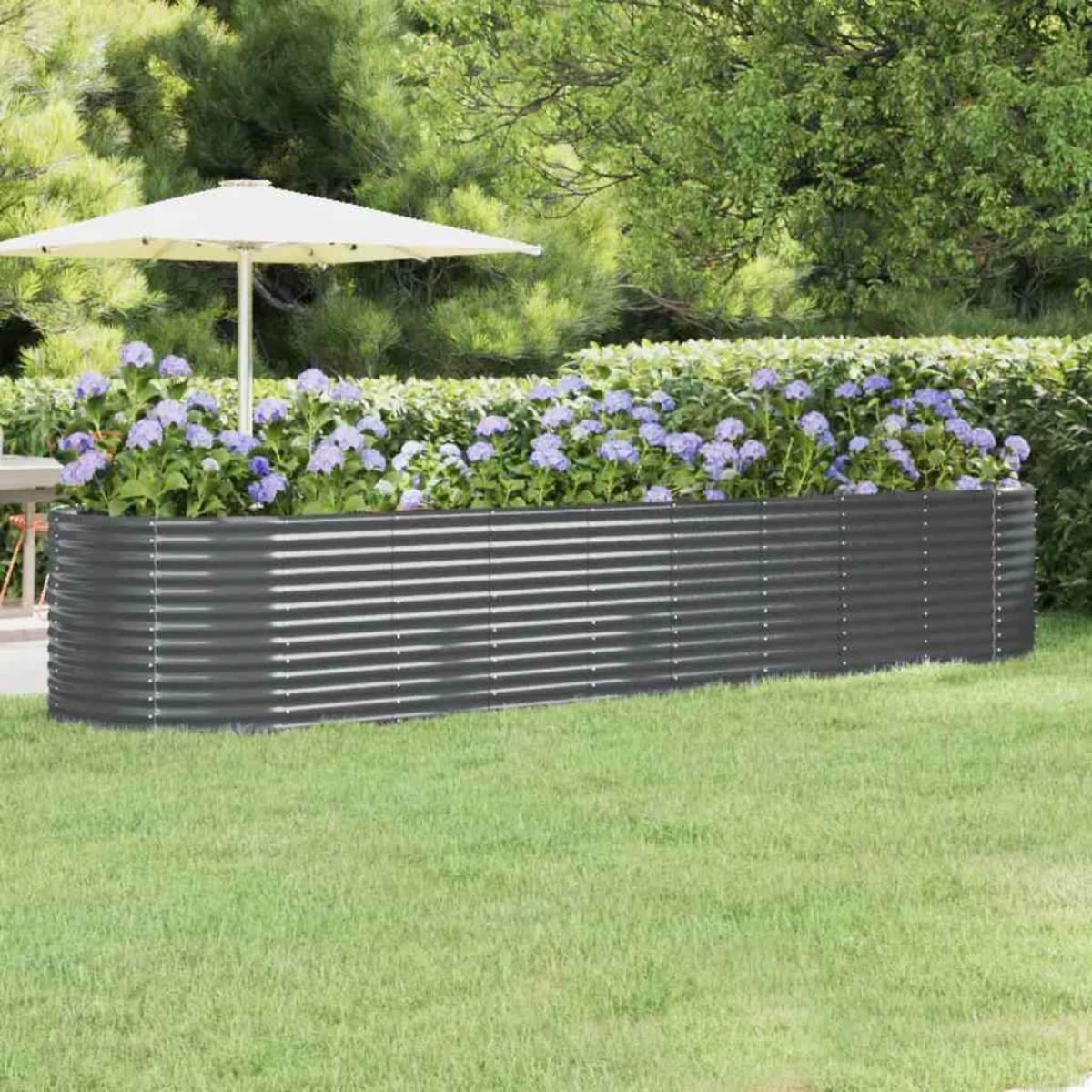 vidaXL Ζαρντινιέρα Ανθρακί 396x100x68εκ Ατσάλι με Ηλεκτρ. Βαφή Πούδρας