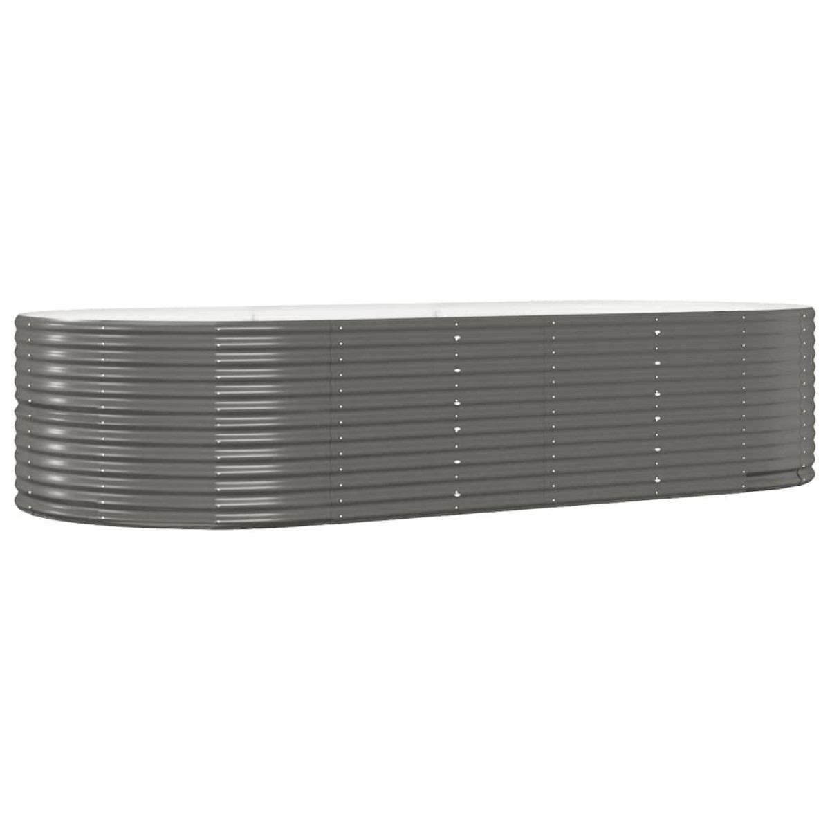 vidaXL Ζαρντινιέρα Γκρι 291x140x68 εκ. Ατσάλι με Ηλεκτρ. Βαφή Πούδρας