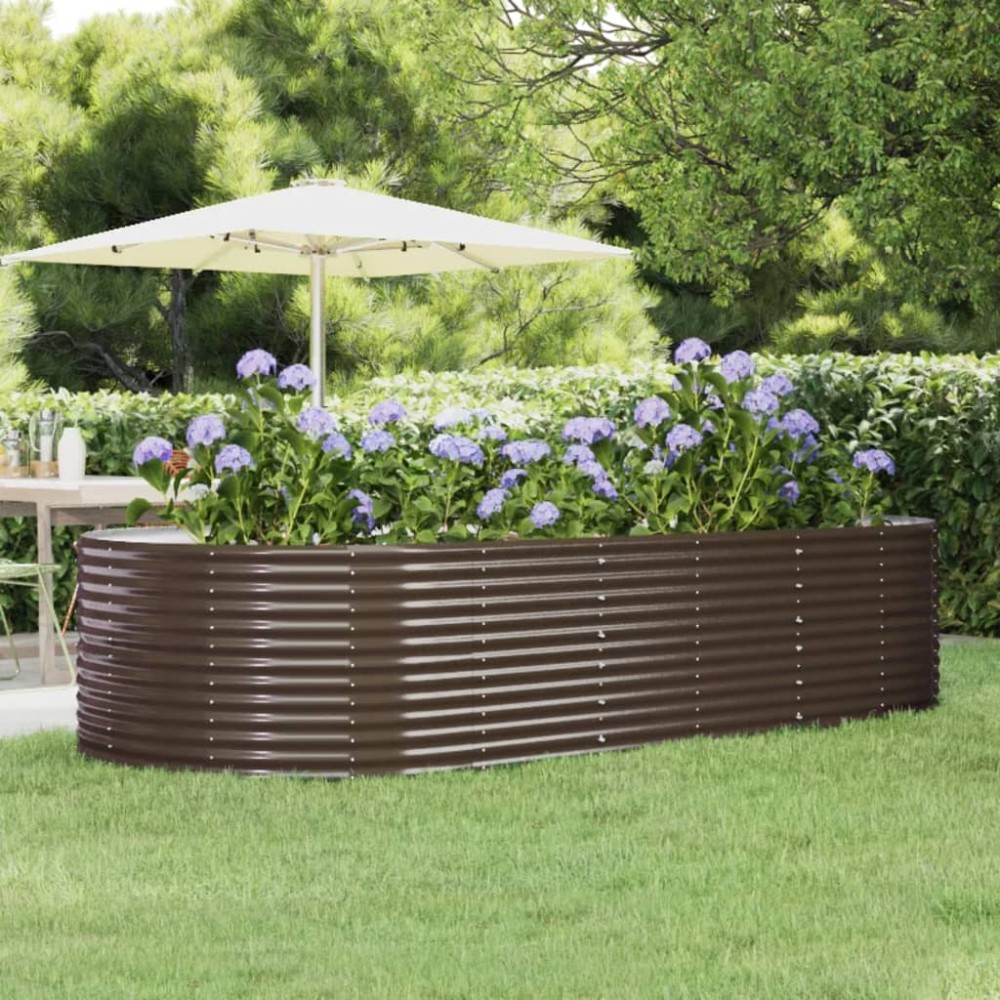 vidaXL Ζαρντινιέρα Καφέ 291x140x68 εκ. Γαλβανισμένος χάλυβας