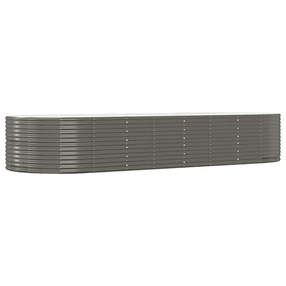 vidaXL Ζαρντινιέρα Γκρι 367x140x68 εκ. Γαλβανισμένος χάλυβας