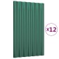 vidaXL Πάνελ Οροφής 12 τεμ. Πράσινα 60x36 εκ. Ατσάλινα με Ηλεκτρ. Βαφή