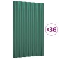 vidaXL Πάνελ Οροφής 36 τεμ. Πράσινα 60x36 εκ. Ατσάλινα με Ηλεκτρ. Βαφή