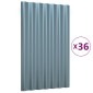 vidaXL Πάνελ Οροφής 36 τεμ. Γκρι 60 x 36 εκ. Ατσάλινα με Ηλεκτρ. Βαφή