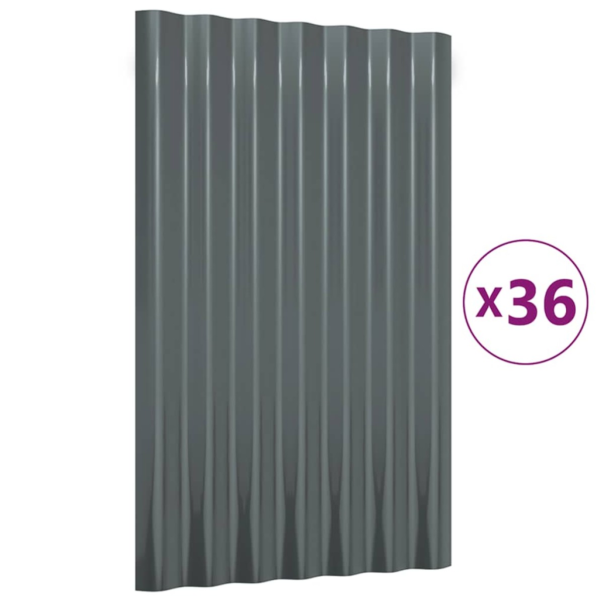 vidaXL Πάνελ Οροφής 36 τεμ. Ανθρακί 60x36 εκ. Ατσάλινα με Ηλεκτρ. Βαφή