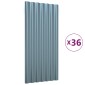 vidaXL Πάνελ Οροφής 36 τεμ. Γκρι 80 x 36 εκ. Ατσάλινα με Ηλεκτρ. Βαφή