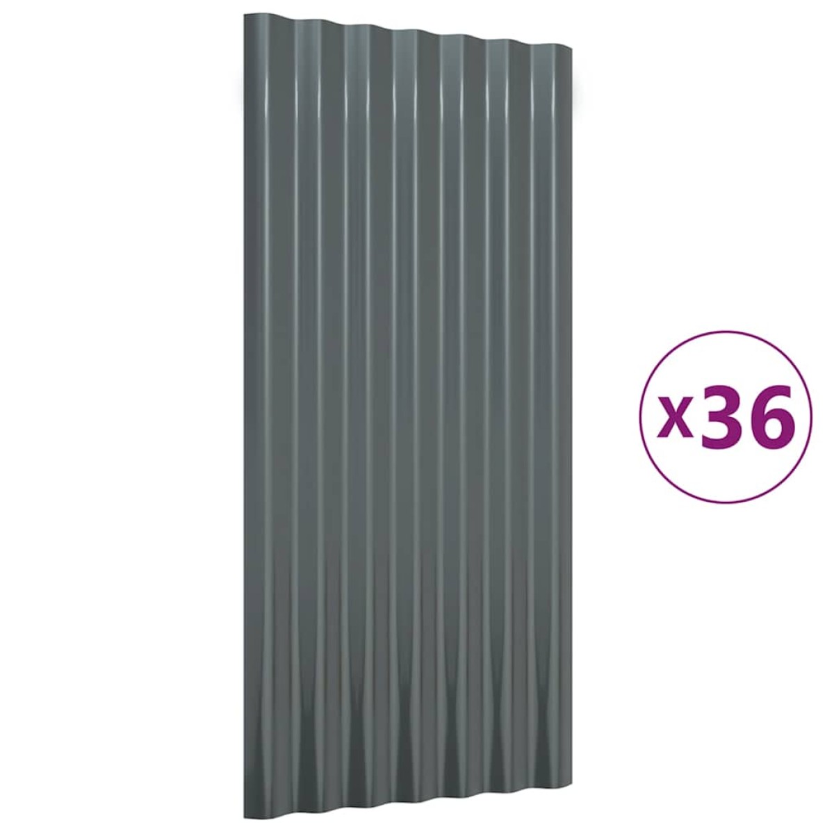 vidaXL Πάνελ Οροφής 36 τεμ. Ανθρακί 80x36 εκ. Ατσάλινα με Ηλεκτρ. Βαφή