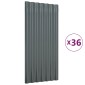 vidaXL Πάνελ Οροφής 36 τεμ. Ανθρακί 80x36 εκ. Ατσάλινα με Ηλεκτρ. Βαφή