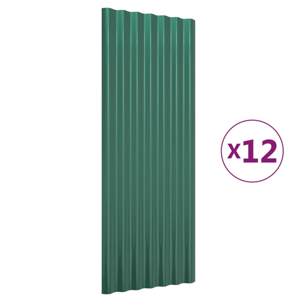 vidaXL Πάνελ Οροφής 12 τεμ. Πράσινα 100x36 εκ Ατσάλινα με Ηλεκτρ. Βαφή
